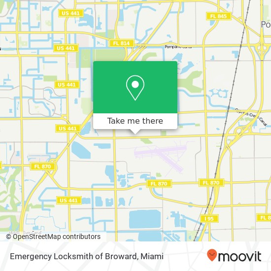 Emergency Locksmith of Broward map