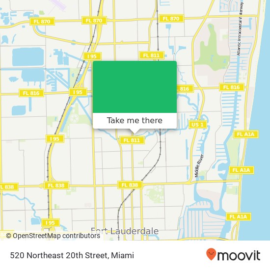 Mapa de 520 Northeast 20th Street