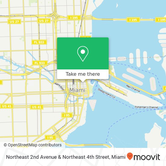 Mapa de Northeast 2nd Avenue & Northeast 4th Street