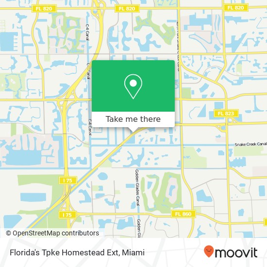 Florida's Tpke Homestead Ext map