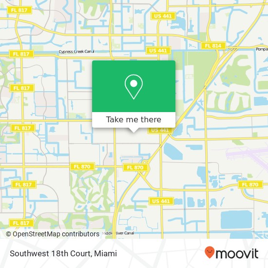 Southwest 18th Court map