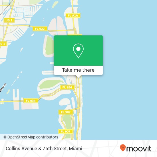 Collins Avenue & 75th Street map