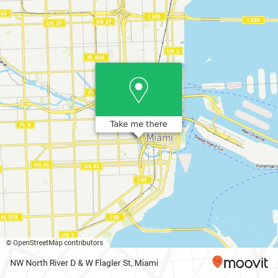NW North River D & W Flagler St map