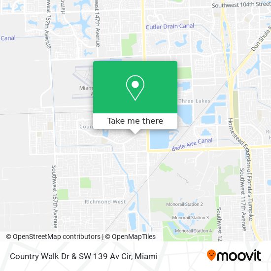 Mapa de Country Walk Dr & SW 139 Av Cir