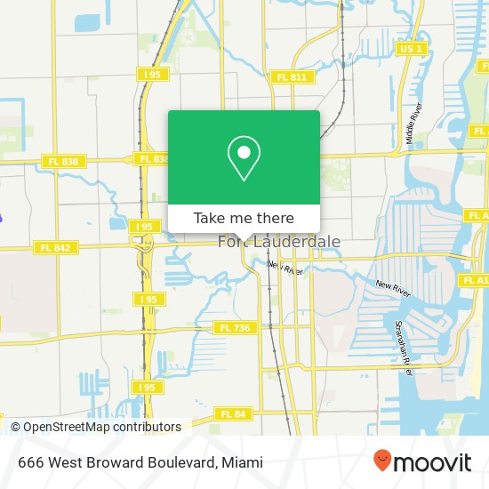 666 West Broward Boulevard map