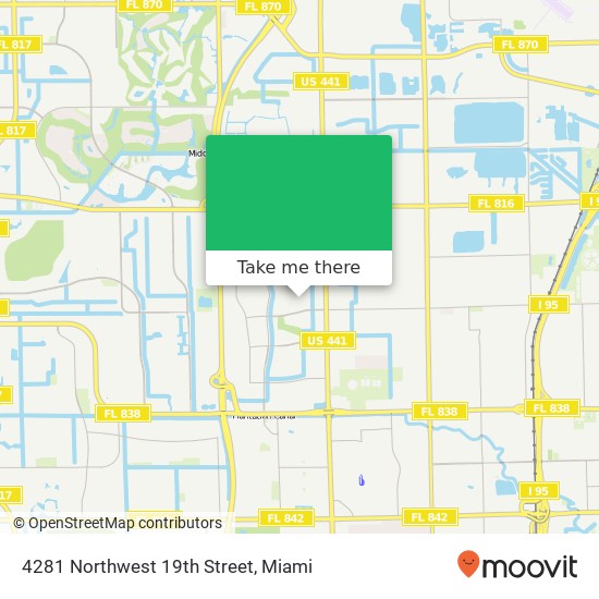 4281 Northwest 19th Street map