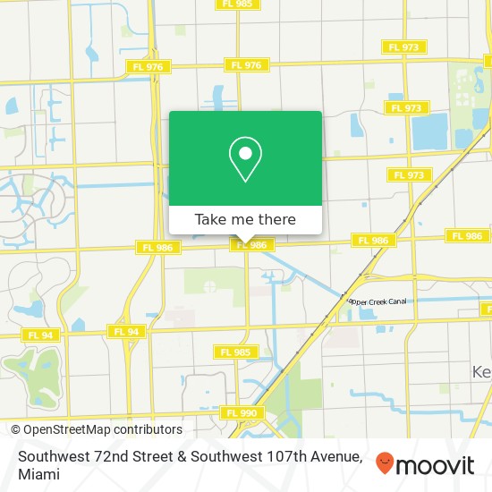 Mapa de Southwest 72nd Street & Southwest 107th Avenue