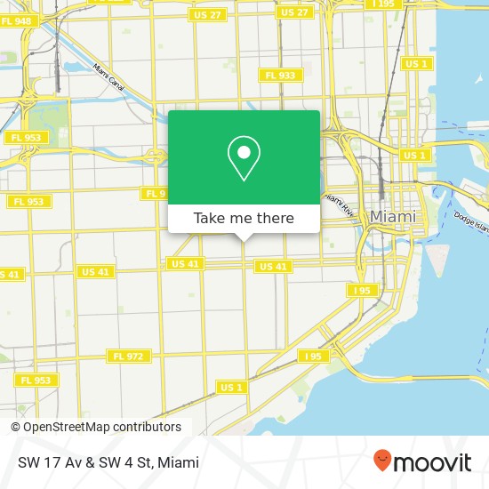 SW 17 Av & SW 4 St map