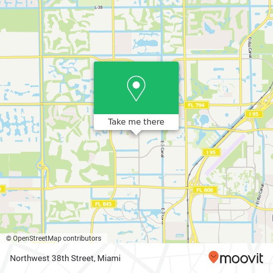 Northwest 38th Street map