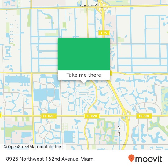 8925 Northwest 162nd Avenue map