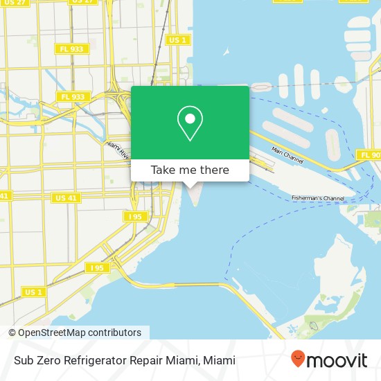 Sub Zero Refrigerator Repair Miami map