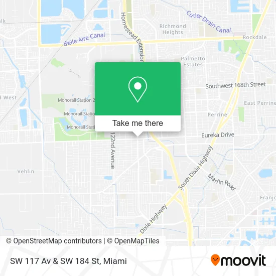 SW 117 Av & SW 184 St map
