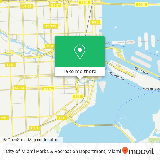 City of Miami Parks & Recreation Department map