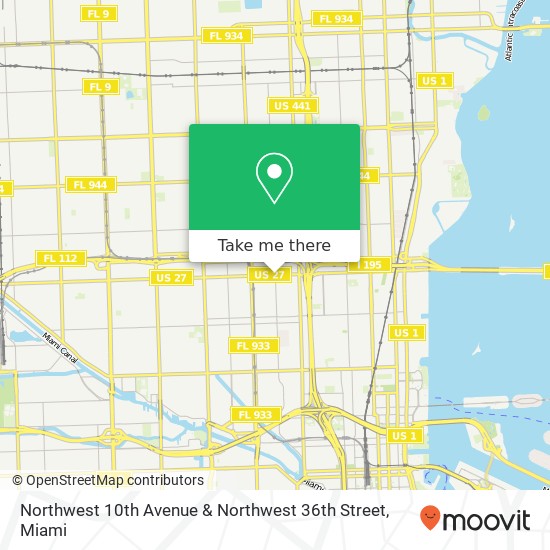 Mapa de Northwest 10th Avenue & Northwest 36th Street