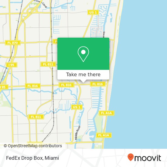 FedEx Drop Box map