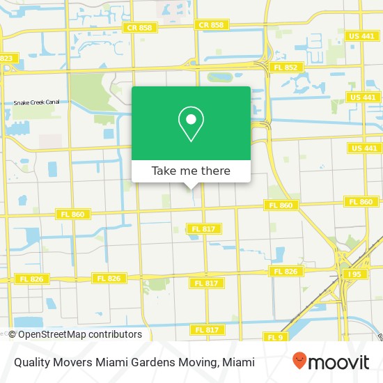 Quality Movers Miami Gardens Moving map