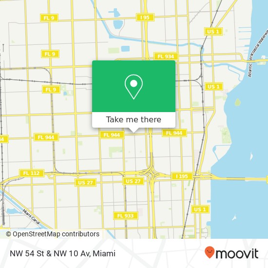 NW 54 St & NW 10 Av map