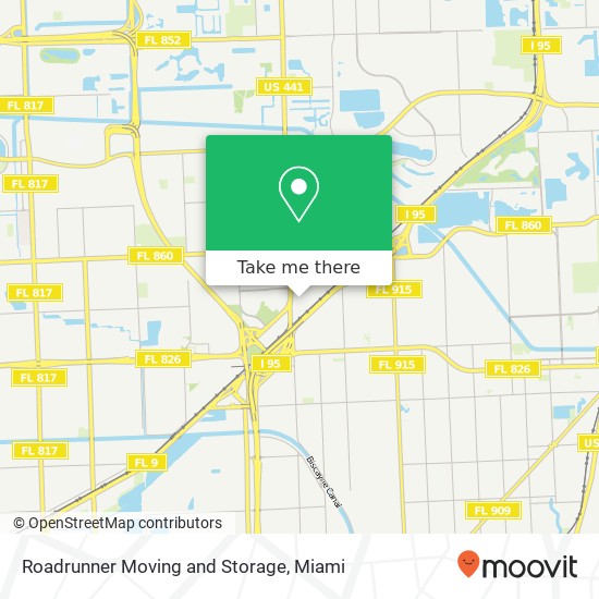 Mapa de Roadrunner Moving and Storage