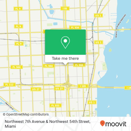 Northwest 7th Avenue & Northwest 54th Street map