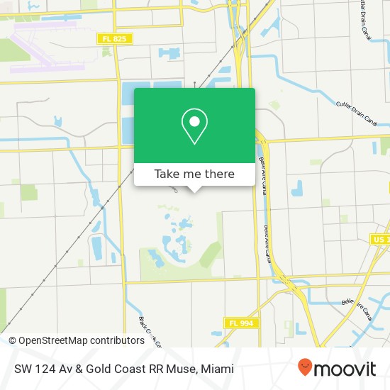 Mapa de SW 124 Av & Gold Coast RR Muse