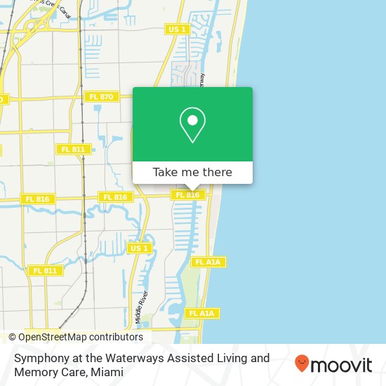 Symphony at the Waterways Assisted Living and Memory Care map