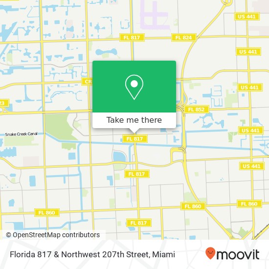 Florida 817 & Northwest 207th Street map