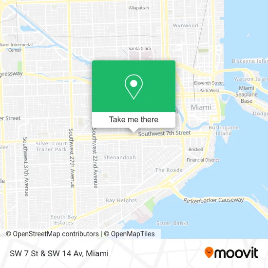 SW 7 St & SW 14 Av map