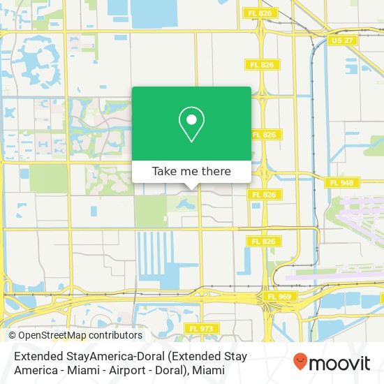 Extended StayAmerica-Doral (Extended Stay America - Miami - Airport - Doral) map