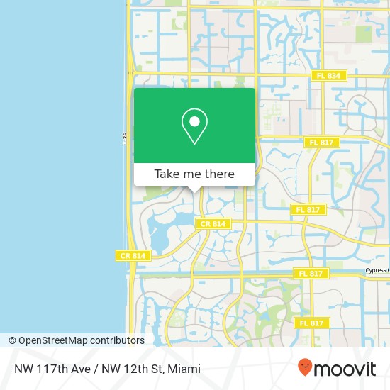 NW 117th Ave / NW 12th St map