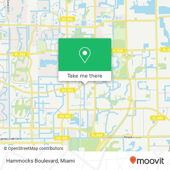 Hammocks Boulevard map