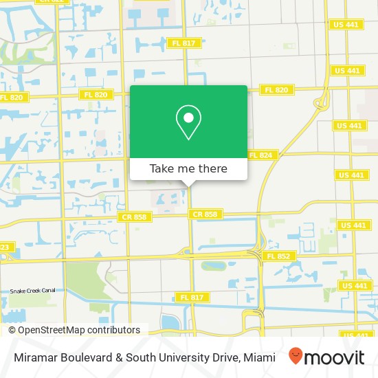 Miramar Boulevard & South University Drive map