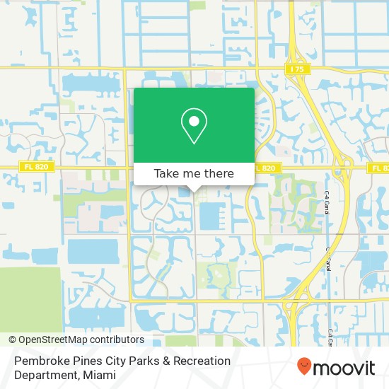 Pembroke Pines City Parks & Recreation Department map