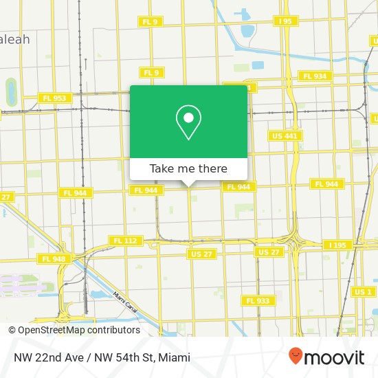 Mapa de NW 22nd Ave / NW 54th St