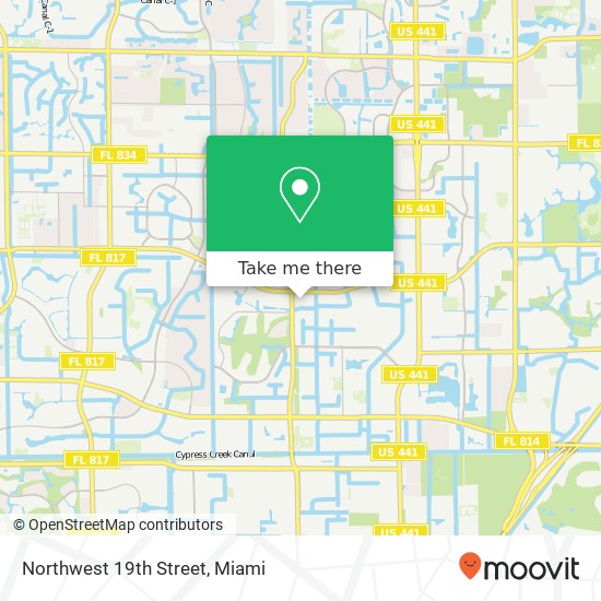 Northwest 19th Street map