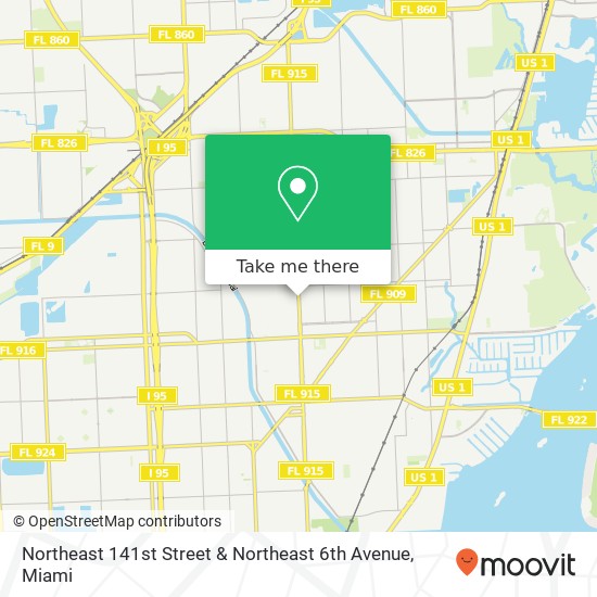 Northeast 141st Street & Northeast 6th Avenue map
