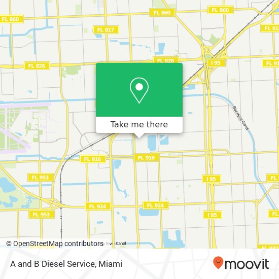 A and B Diesel Service map