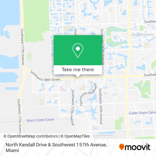 North Kendall Drive & Southwest 157th Avenue map