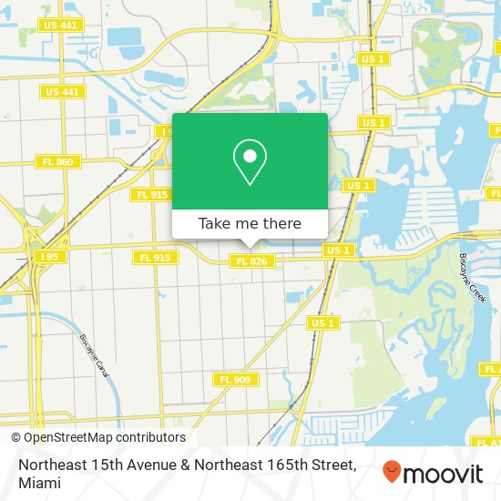 Northeast 15th Avenue & Northeast 165th Street map