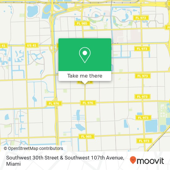 Mapa de Southwest 30th Street & Southwest 107th Avenue