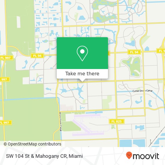 SW 104 St & Mahogany CR map