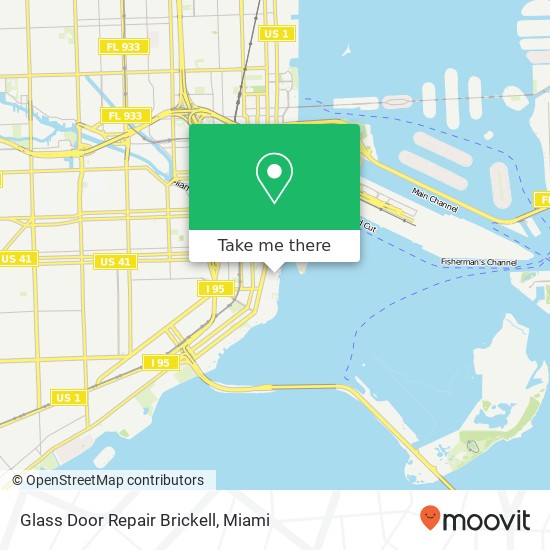 Mapa de Glass Door Repair Brickell