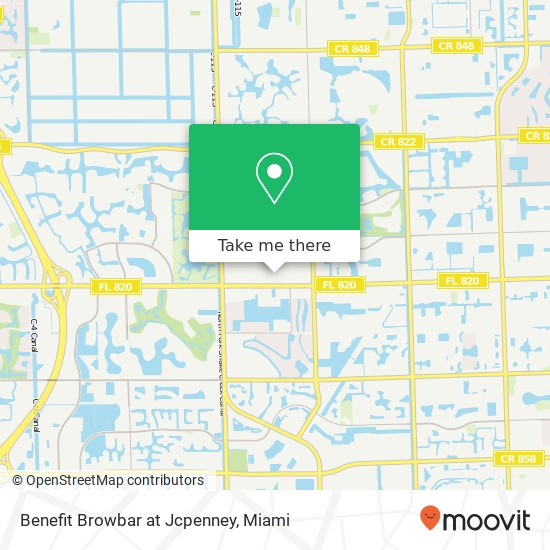 Benefit Browbar at Jcpenney map