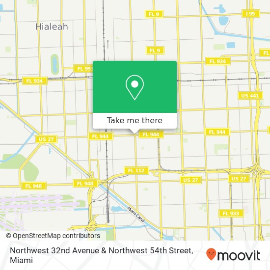 Mapa de Northwest 32nd Avenue & Northwest 54th Street