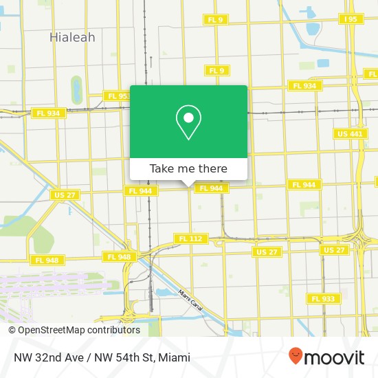 Mapa de NW 32nd Ave / NW 54th St