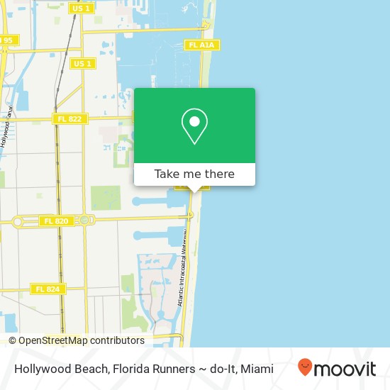 Hollywood Beach, Florida Runners ~ do-It map