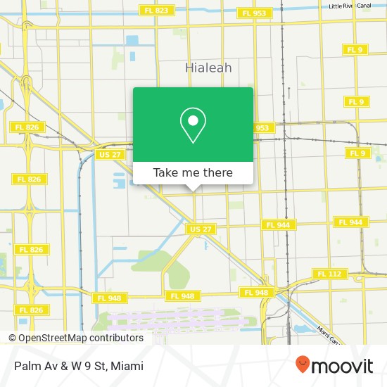 Mapa de Palm Av & W 9 St