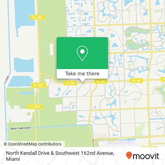 North Kendall Drive & Southwest 162nd Avenue map