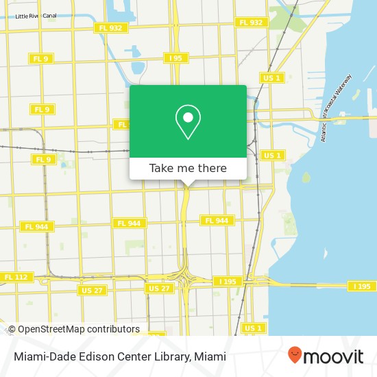 Miami-Dade Edison Center Library map