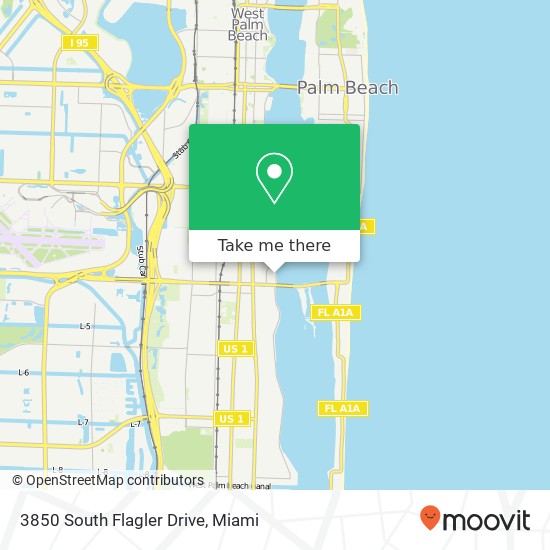 Mapa de 3850 South Flagler Drive