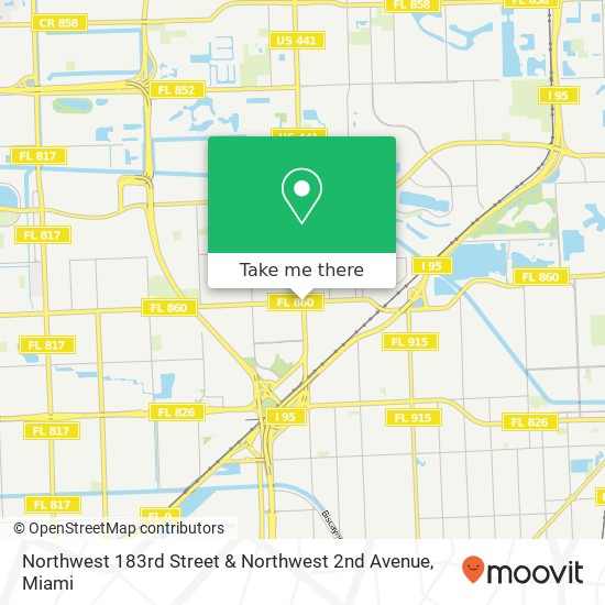 Northwest 183rd Street & Northwest 2nd Avenue map